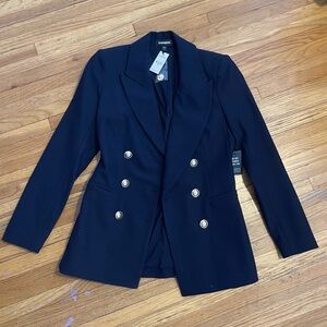 Express Navy Double-Breasted Blazer